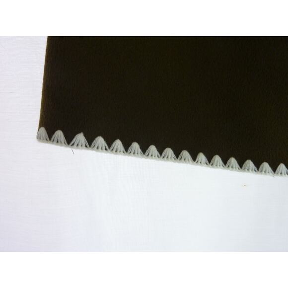 NWT Commense Olive Green Felt Mini Skirt White Trim Size L - Picture 3 of 5